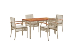 Maison Exclusive - Set Comedor De Jardín 5 Pzas Con Cojines Ratán Sintético Beige