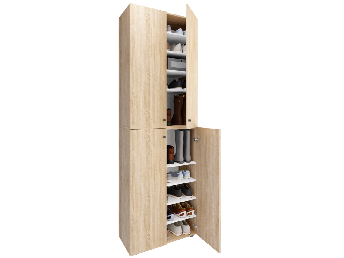 Zapatero Grande De Madera Xl Lona 10 Vcm