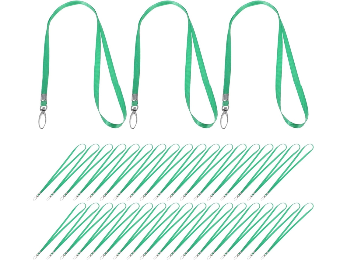 Paquete De 50 Cordones Portatarjetas De Nailon Verde De 0,9 Cm Con Gancho Metálico Giratorio