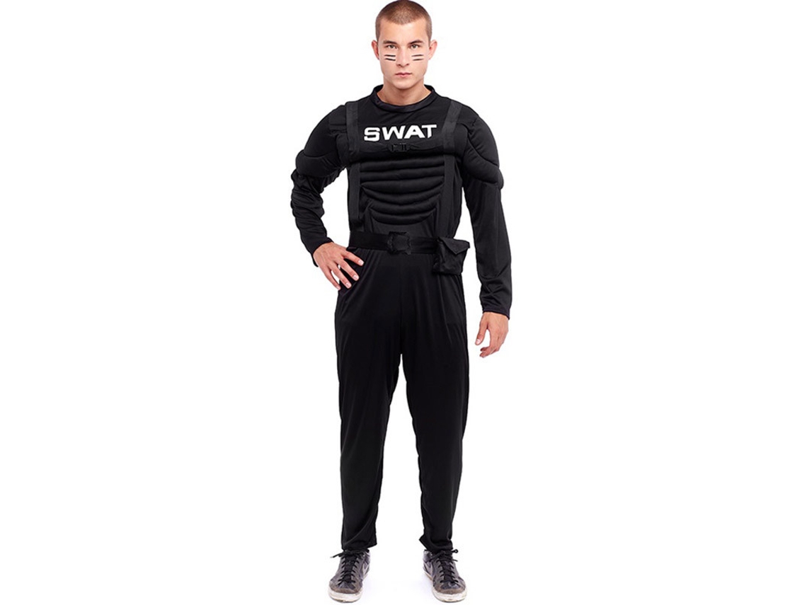 Disfraz de Hombre PARTILANDIA soldado swat músculo negro (Tam.: S)