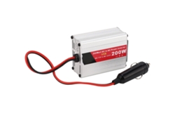 Inversor de corriente para coche de 200 W (CC 12 V a CA 220 V) con 2 puertos USB y 1 toma de CA.