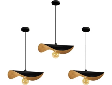 Lámpara de Suspensión TOSEL Madame-Lot 3 (Negro - E27 - Máx. 40 W - Metal)