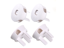 4 Protectores De Enchufes De Plástico Abs Seguros Para Niños, Para La Seguridad Eléctrica De Los Bebés.
