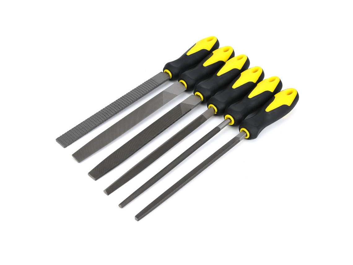 Juego de 6 limas HCS de 200 mm (7,87 pulgadas) para raspar metal, madera, cuero y acero de alto carbono (sin marca).