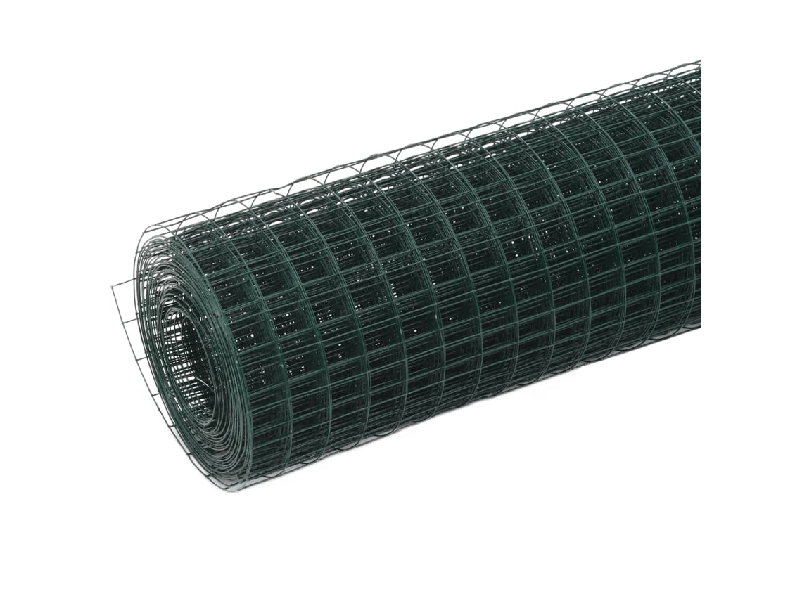 Cerca de alambre para gallineros de 10 x 1,5 m, de acero con revestimiento de PVC verde Wsd310732 Lovely Home