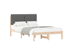 Maison Exclusive - Estructura De Cama Con Cabecera Tapizada Gris Oscuro