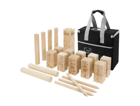 XXL Kubb Juego de Ajedrez Vikingo con 21 Elementos de Juego Naturaleza de Madera JOYZ