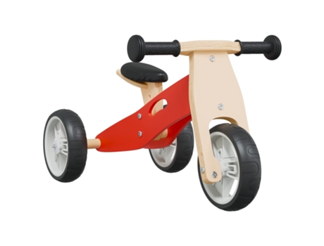 Bicicleta de equilibrio VIDAXL para niños 2 en 1 roja