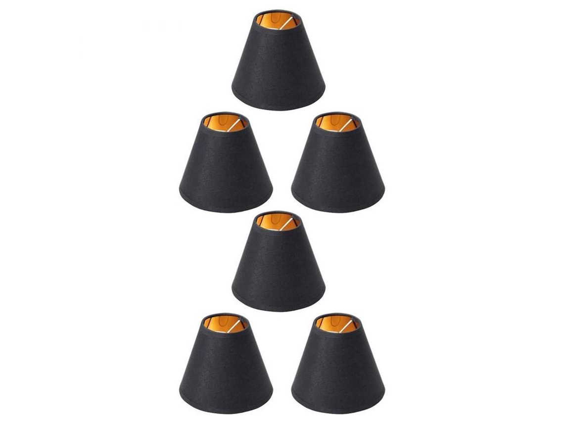 2026-6 Abat-jour Petit Clip Pour Ampoules Candélabre Tissu Lin Noir 110x150x140mm