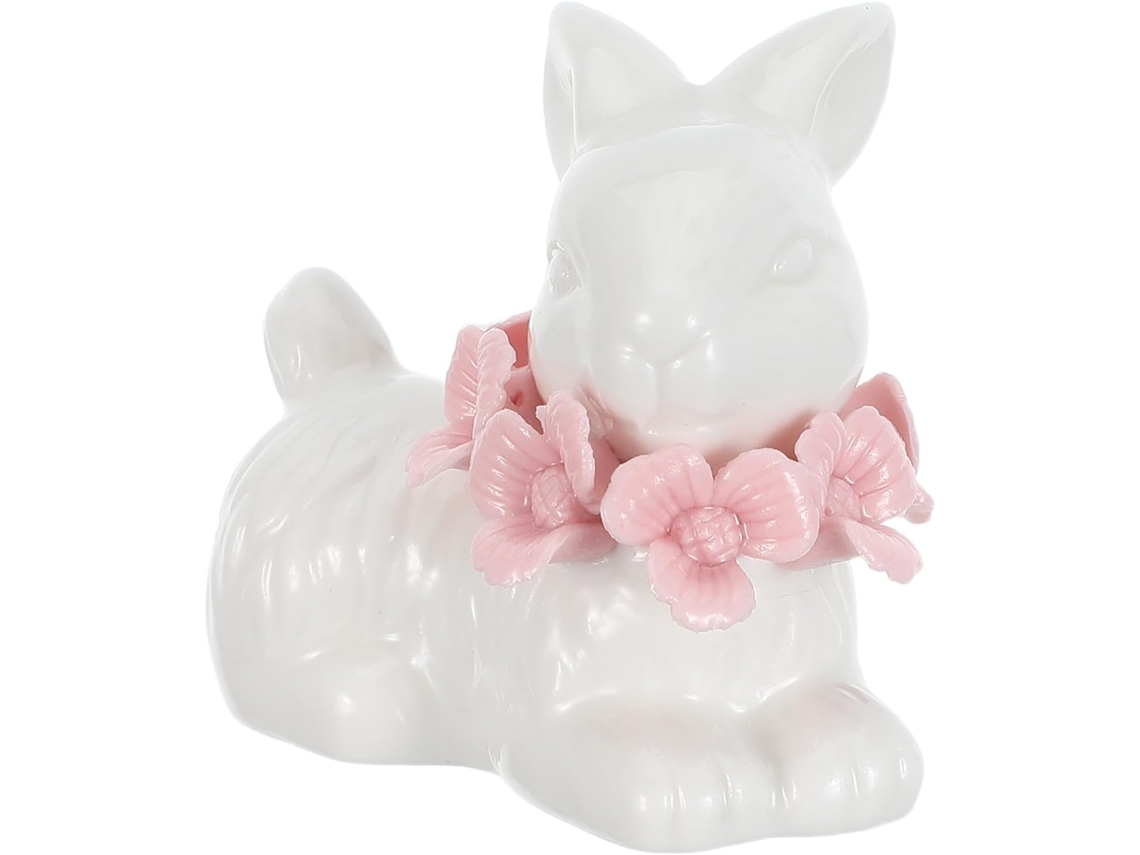 Figura Decorativa De Conejo Cerámica Con