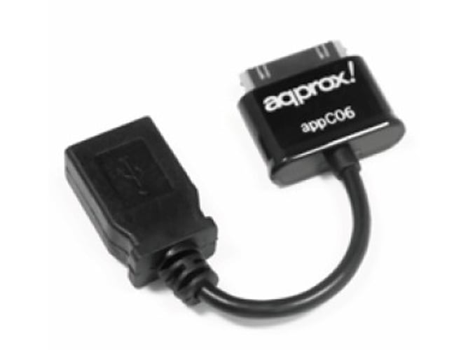 Cable Adaptador APPROX appC06 USB 2.0 30-pin Negro