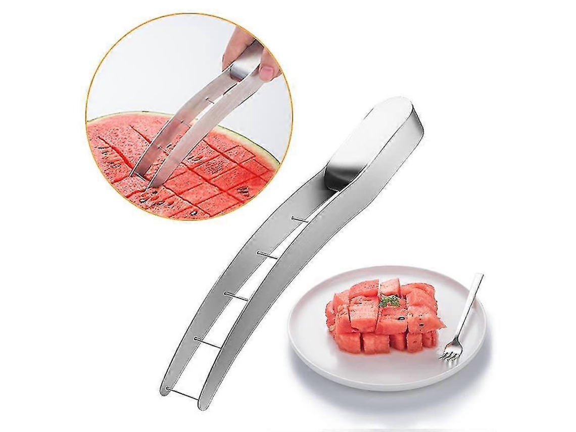 Cuchillo para sandía, cortador de fruta de acero inoxidable con hoja en forma de gancho - Cuchillo multifuncional para papaya
