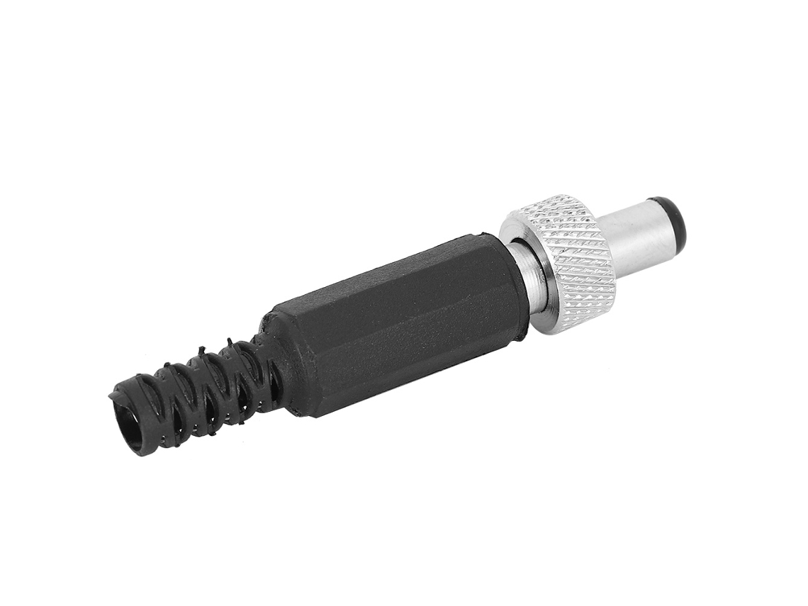 2026-as-20 Piezas de conector de alimentación de CC macho con cierre de plástico y metal de 5,5 x 2,1 mm para reproductores de audio y multimedia