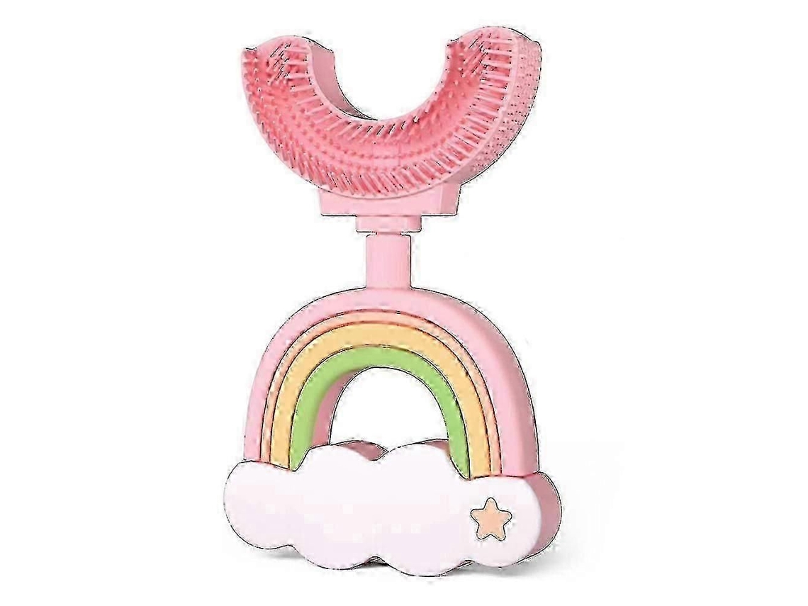 Cepillo de dientes infantil en forma de U, modelo 2025, con limpieza de 360° y punta de silicona suave. Apto para uso alimentario. GOKOCO
