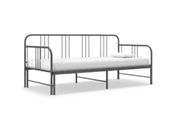 Estructura sofá cama extraíble sin colchón metal gris 90x200 cm