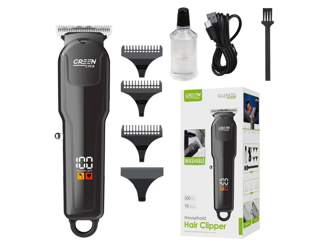 Recortadora de pelo Green Lyca GL69622 con batería de 90 minutos y tecnología mixta de 500 mAh para cortes precisos - PAPRIKA
