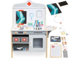 Gabinete médico de juguete de madera de imitación con 20 accesorios para médico - Juegos de médico - Enfermería - Gabinete de atención hospitalaria MAMABRUM