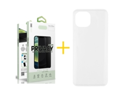 Pack 1 X Película de Vidrio Templado Antiespia + Funda SKYHE por Apple iPhone 16 Plus Silicona Liso Incoloro Clear 