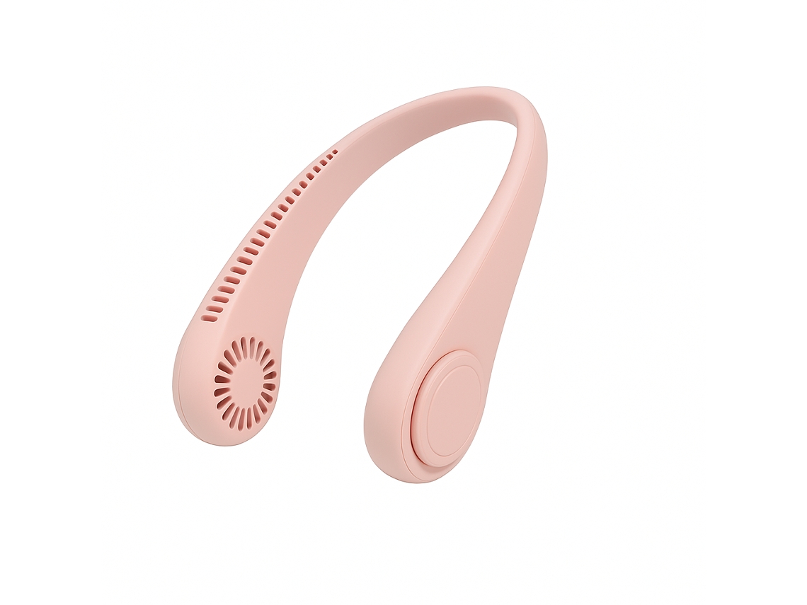 Ventoinha Portátil Para O Pescoço, 3 Velocidades, Bateria Recarregável, Usb, Cabo Incluído Skyhe Hxz Rosa