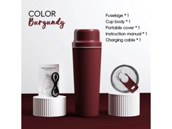 Exprimidor de frutas Eifson USB, 650 ml, 20 cuchillas, 3000 mAh (rojo)