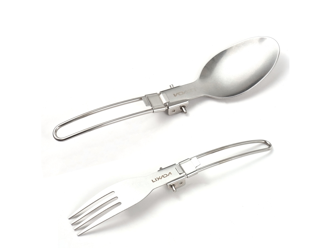 Juego De Cubiertos Plegables De Acero Inoxidable Para Camping: Cuchara Y Tenedor Portátiles Para Acampar Y Hacer Senderismo.