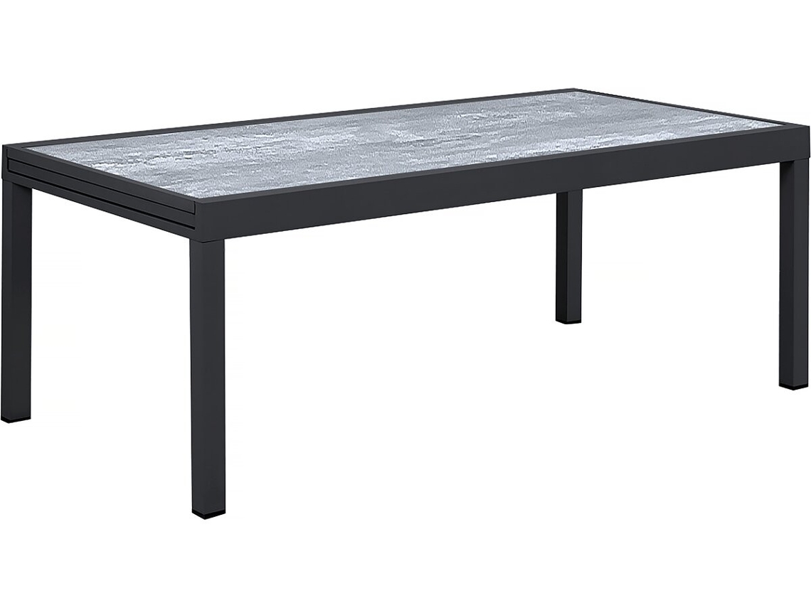 Mesa de jardín extensible de aluminio Lagos 200/320 x 105 x 76 cm Gris Habitat Et Jardin