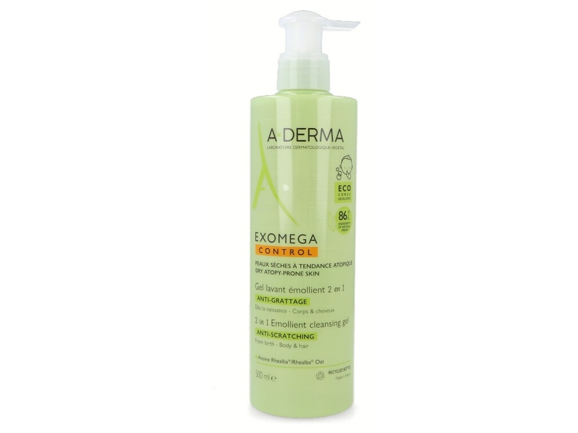 Exomega Control Gel Limpiador Emoliente 2 En 1 Anti Irritación 500 Ml A-DERMA