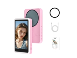 Espejo de pantalla Yuysan C92 negro con luz de relleno, botón de fotografía, zoom y sonido - Rosa