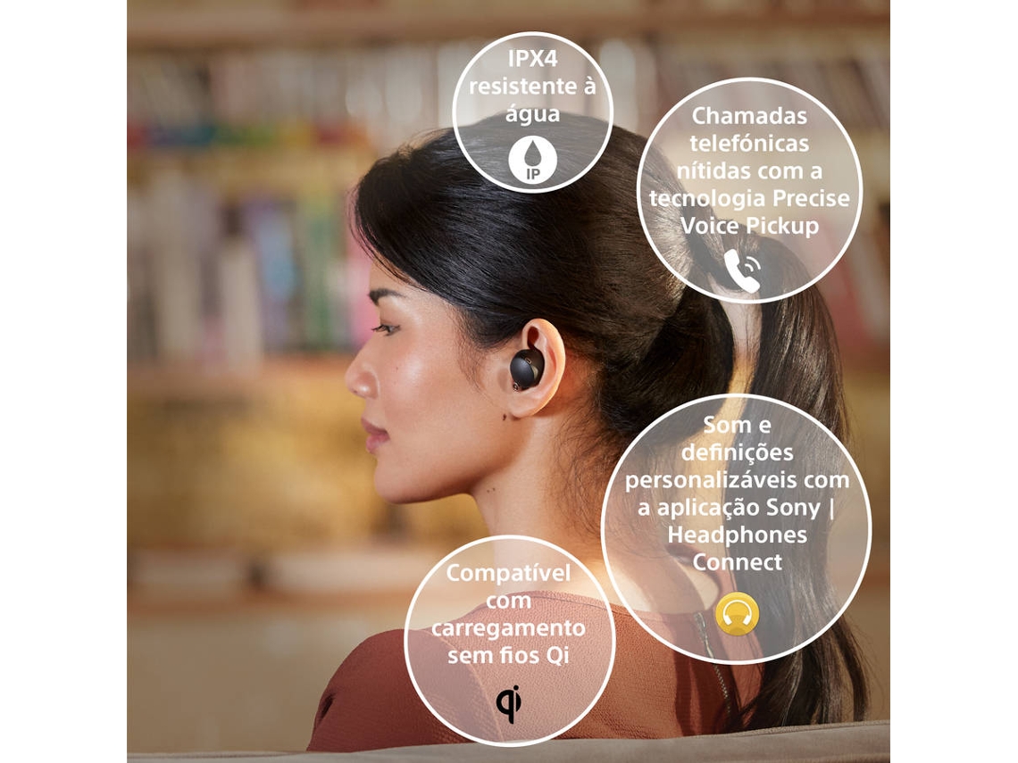 Auriculares Bluetooth True Wireless SONY Wf-1000Xm4B (In Ear