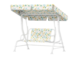 Columpio Infantil De Jardín, De Acero, 2 Plazas, 60 Kg, Blanco.