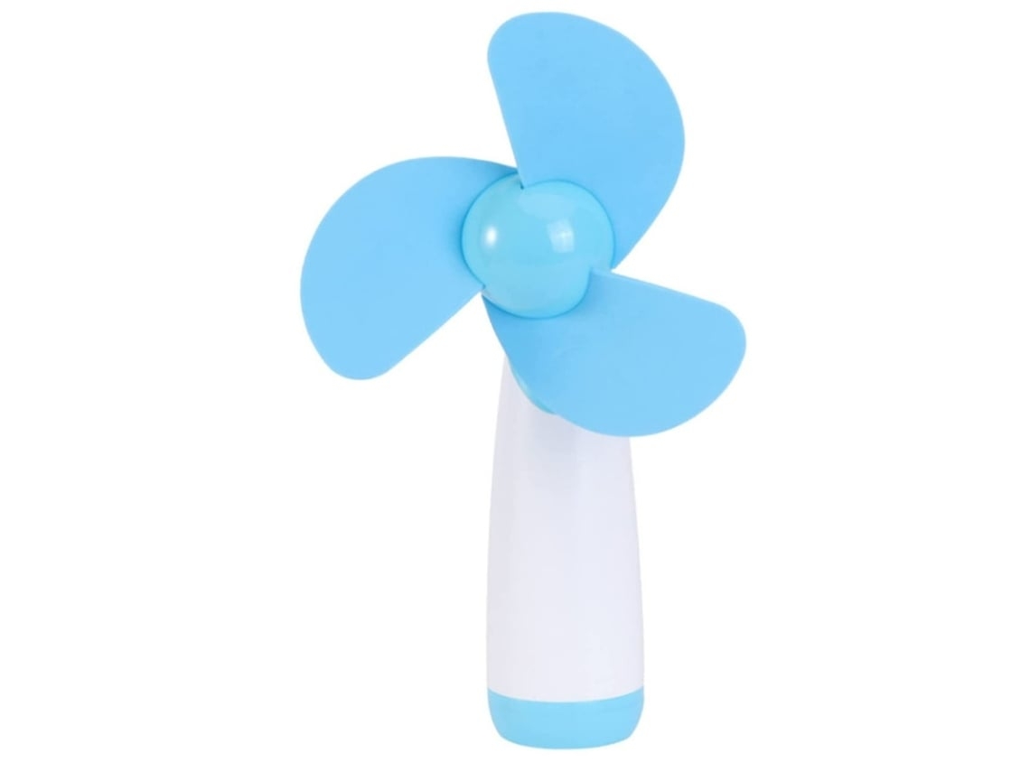 Mini ventilador de mano, ventilador portátil para exteriores, aspas de espuma suave, ventilador eléctrico azul USHION