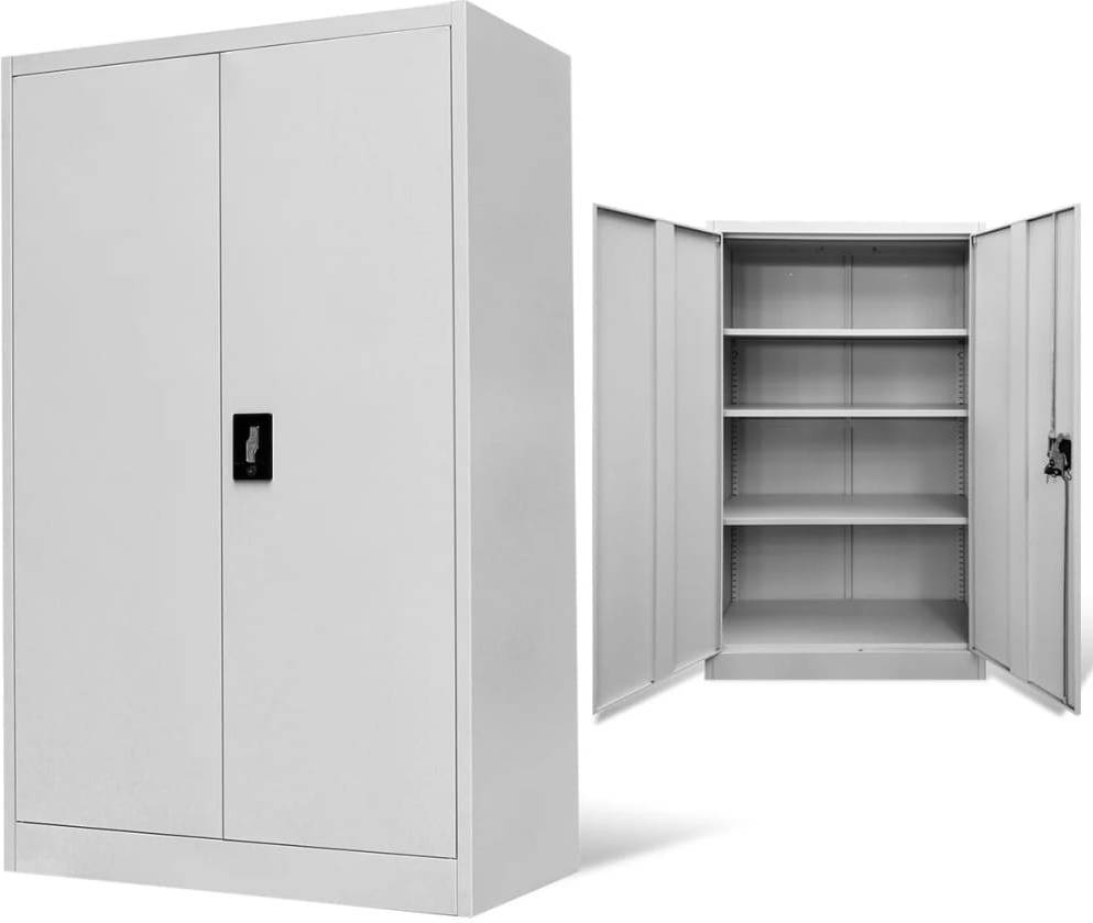 Vidaxl Armario De oficina acero gris 90x40x140 cm vitrina mueble organizador 90x40x140cm