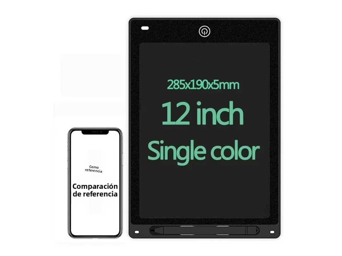 Tableta con pantalla LCD monocromática de 12 pulgadas para escritura a mano, dibujo, garabatos infantiles y pizarra.