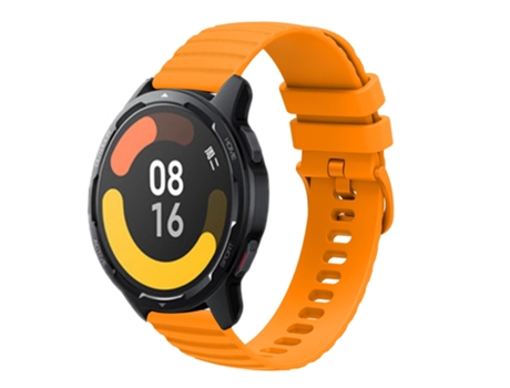 Correa de reloj inteligente para Xiaomi MI Watch Color 2 22 mm Patrón de puntos ondulados Correa de reloj de silicona de color sólido (Amarillo)