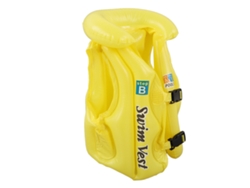 Chaleco Salvavidas Inflable Para Niños De 3 A 8 Años, Flotación Equilibrada, Cierre Rápido, Amarillo, Talla Mediana