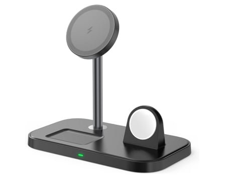 Soporte para cargador inalámbrico 3 en 1, carga rápida con adaptador de 30 W, compatible con iPhone Serie 15/14/13/12, iWatch y AirPods CHRONUS