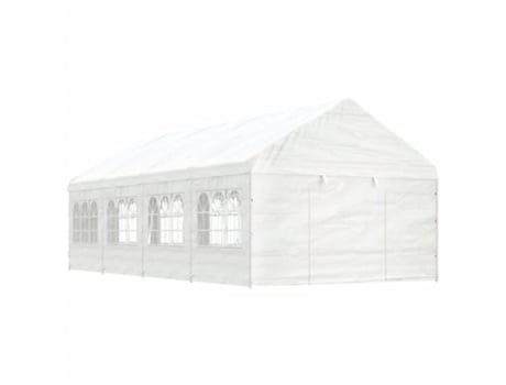 Cenador con techo polietileno blanco 8.92x4.08x3.22 m VIDAXL