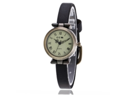 Reloj De Pulsera De Cuarzo Para Mujer Con Correa De Piel Sintética, Estilo Moderno Negro.