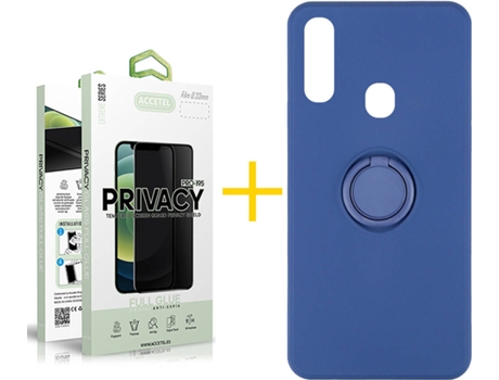 Carcasa + Protector de Pantalla para Samsung Galaxy A20e ACCETEL Azul Oscuro