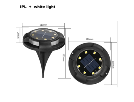 Luz solar de piso para exteriores, disco solar LED, luz solar de jardín para caminos de jardín (paquete de 4)