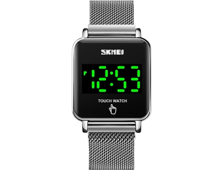 VEANXIN Relojes digitales LED con pantalla táctil Relojes de pulsera impermeables de acero inoxidable de marca-Oro negro