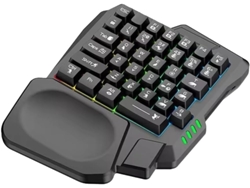 Teclado Usb Con Cable De Una Mano Con 35 Teclas, Retroiluminación Rgb Ergonómica, Mini Teclado Para Ordenador