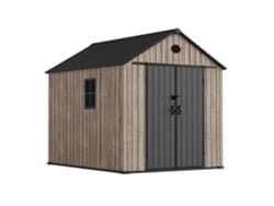 Caseta De Resina Jardín 6,41m2 Oak O60 - Suelo Incluido – Ventana Lateral – Efecto Madera Premium - Doble Puerta Amplia