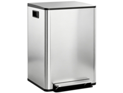 Lixeira 2x30l Pedal Inox Tampa Fechamento Suave Prata