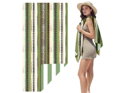 Toalla de playa de microfibra a rayas Yuysan, de alta absorción y secado rápido, 160 x 80 cm, modelo Smy05, color verde.