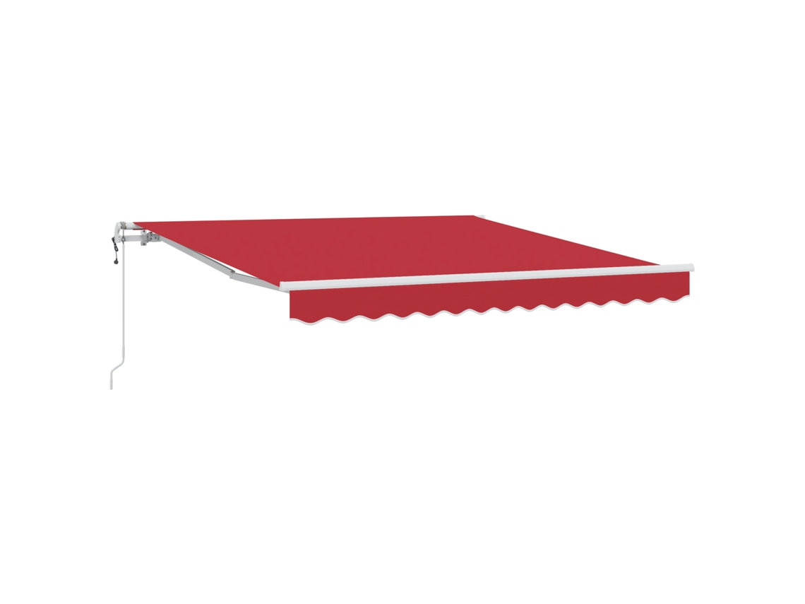 Toldo retráctil automático Vidaxl de poliéster rojo (3,5 x 2,5 m)