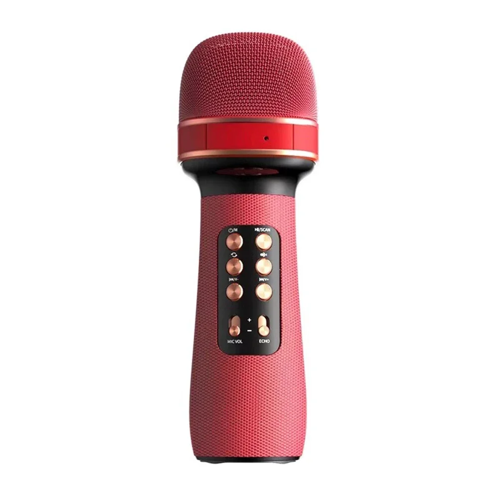 Micrófono inalámbrico de mano compatible con Bluetooth para cantar y reproducir música MDUG (rojo)