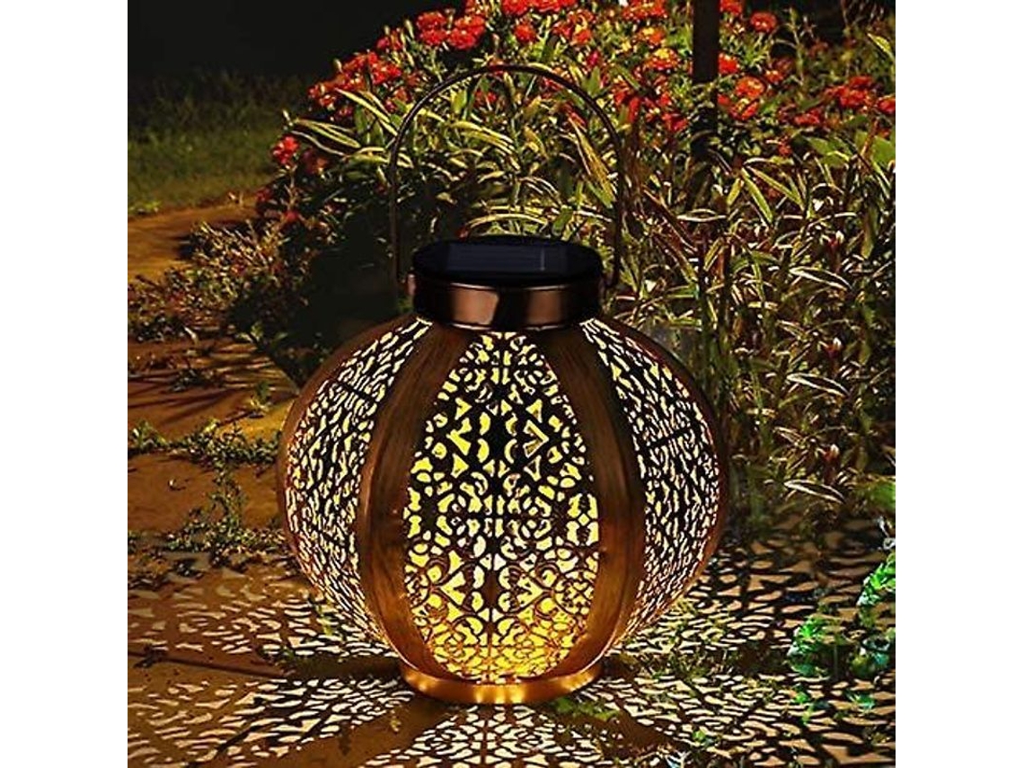 Lámpara Solar Exterior Colgante Hexagonal Led Impermeable Decorativa Jardín Patio