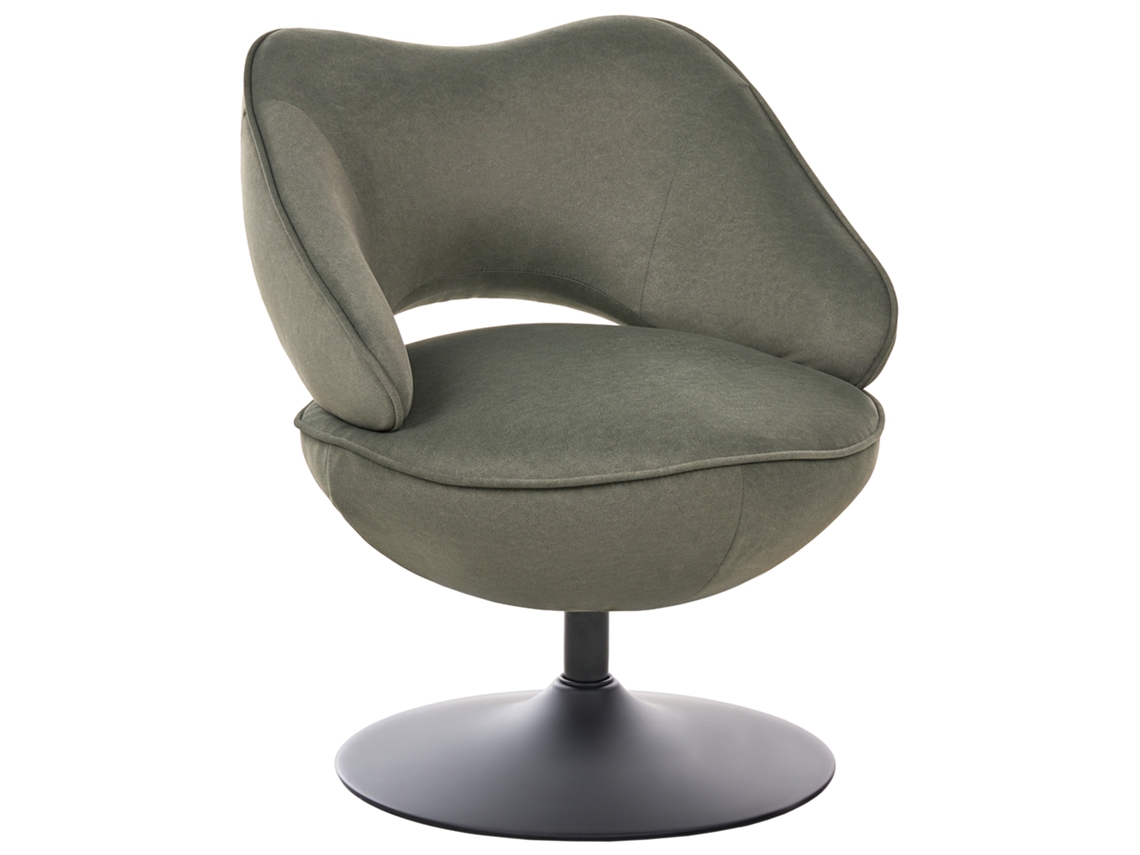 Poltrona Giratória Beliani Sandet De Veludo Verde 66x55x78