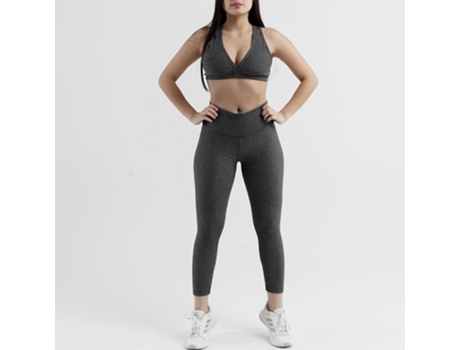 Conjunto Legging y Top para Mujer FORZA FITNESS Water Gris para Fitness (Talla Unica)